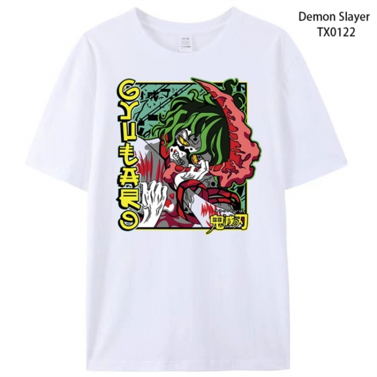 Demon Slayer Kimets Anime peripheral printed pure cotton T-shirt from S to 4XL