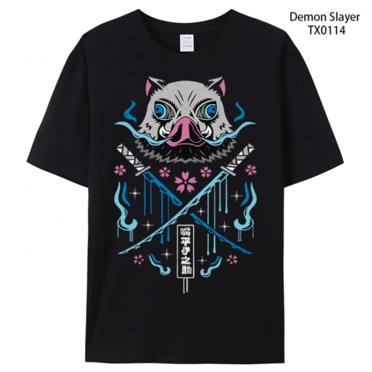 Demon Slayer Kimets Anime peripheral printed pure cotton T-shirt from S to 4XL