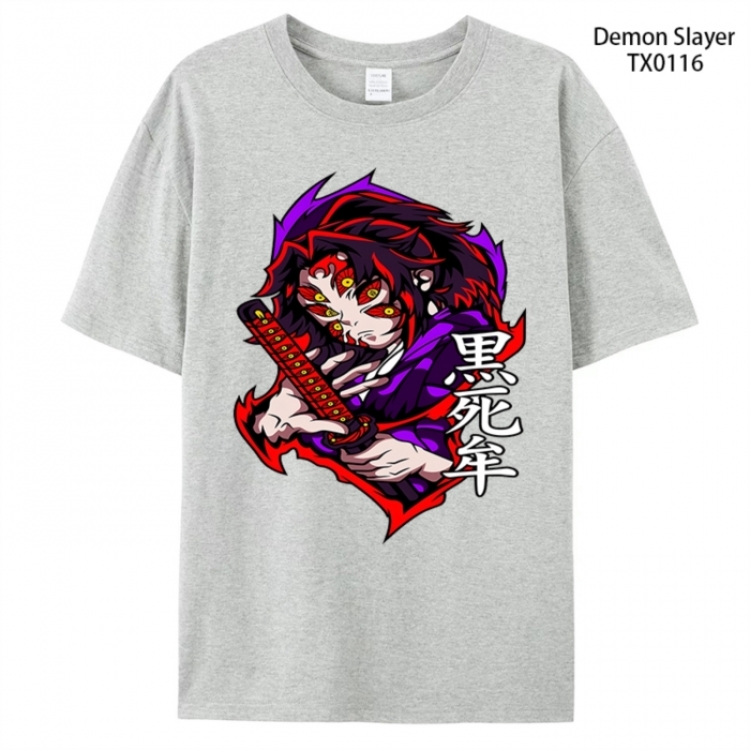 Demon Slayer Kimets Anime peripheral printed pure cotton T-shirt from S to 4XL