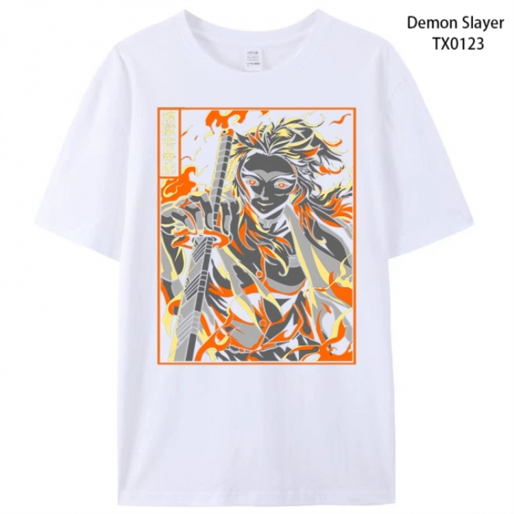 Demon Slayer Kimets Anime peripheral printed pure cotton T-shirt from S to 4XL