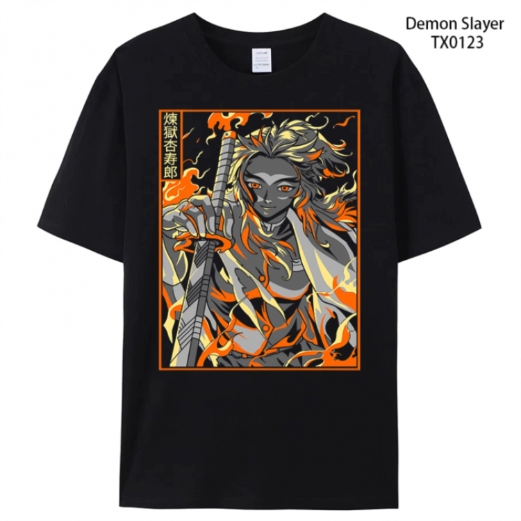 Demon Slayer Kimets Anime peripheral printed pure cotton T-shirt from S to 4XL