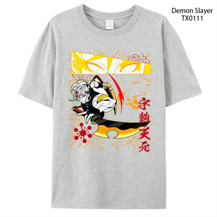 Demon Slayer Kimets Anime peripheral printed pure cotton T-shirt from S to 4XL