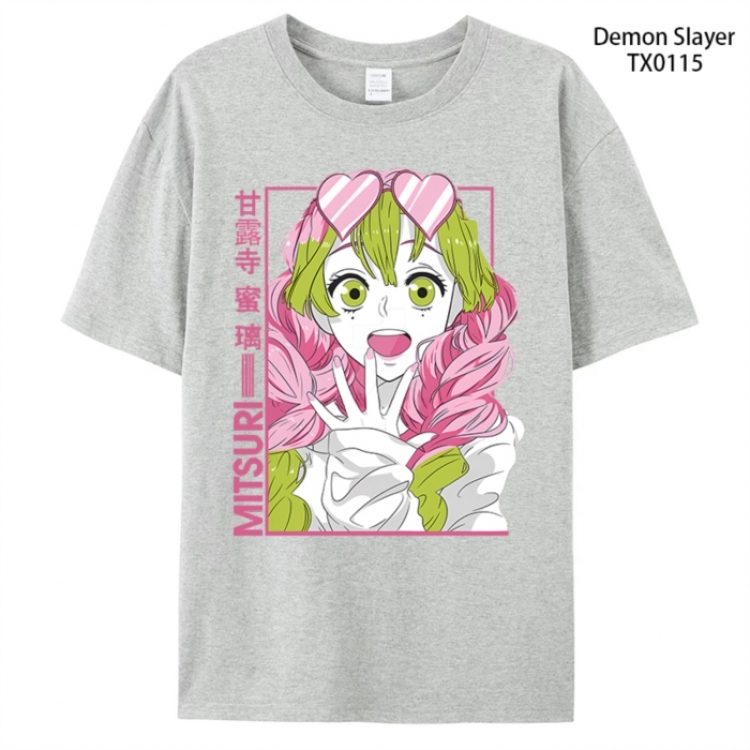 Demon Slayer Kimets Anime peripheral printed pure cotton T-shirt from S to 4XL