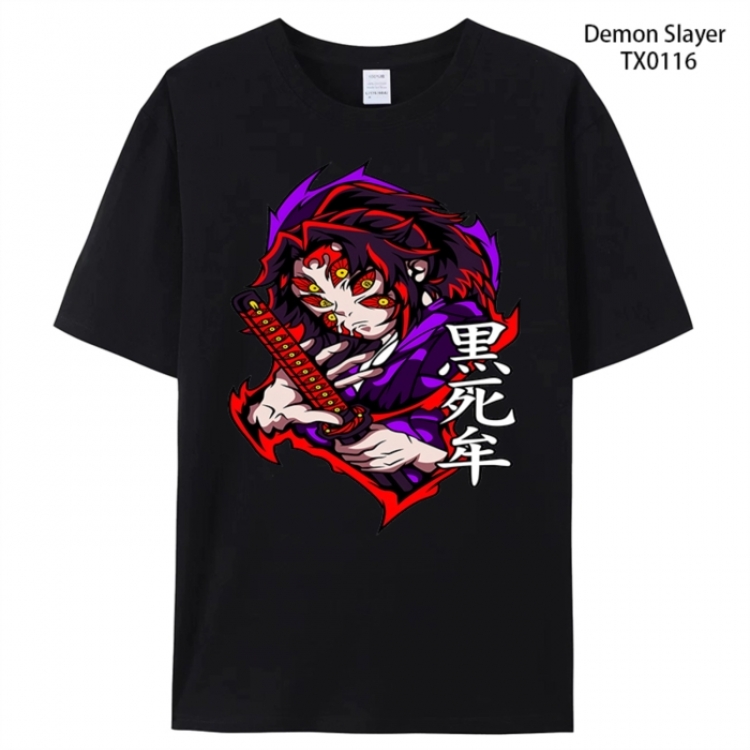 Demon Slayer Kimets Anime peripheral printed pure cotton T-shirt from S to 4XL
