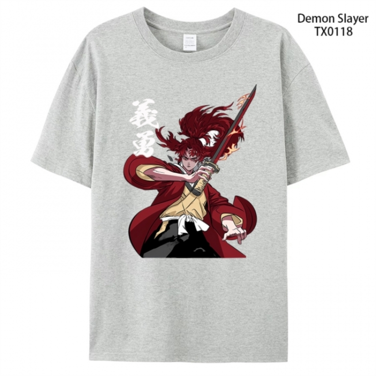 Demon Slayer Kimets Anime peripheral printed pure cotton T-shirt from S to 4XL