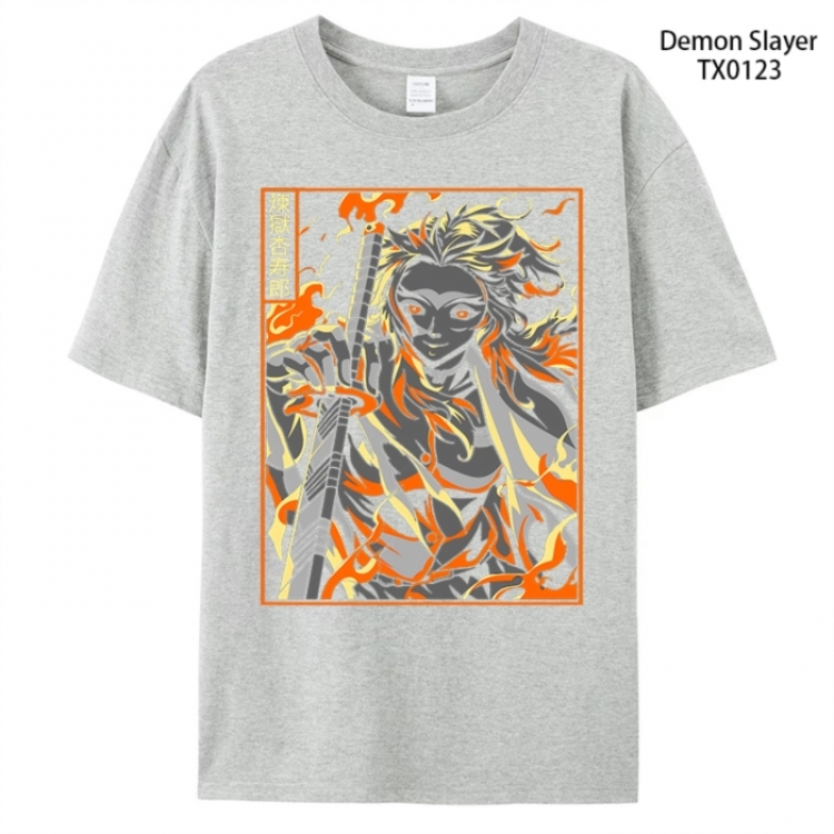 Demon Slayer Kimets Anime peripheral printed pure cotton T-shirt from S to 4XL