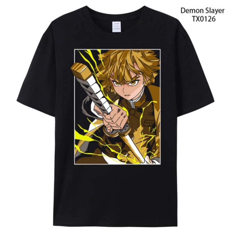 Demon Slayer Kimets Anime peripheral printed pure cotton T-shirt from S to 4XL