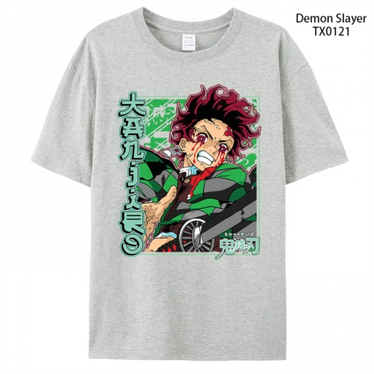 Demon Slayer Kimets Anime peripheral printed pure cotton T-shirt from S to 4XL