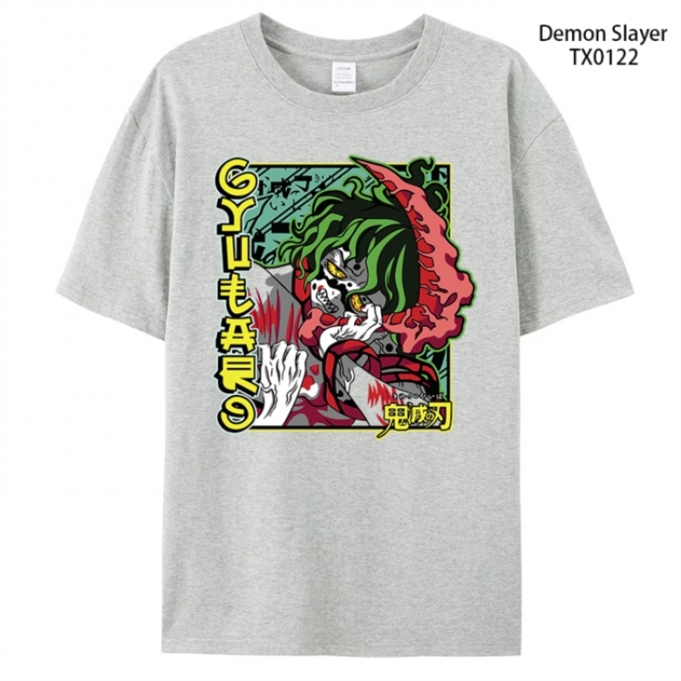 Demon Slayer Kimets Anime peripheral printed pure cotton T-shirt from S to 4XL