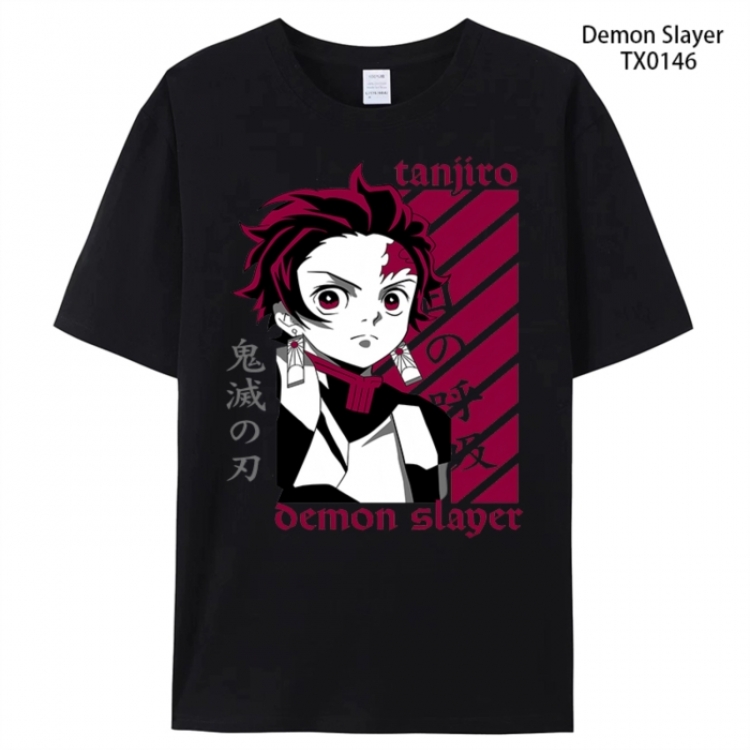 Demon Slayer Kimets Anime peripheral printed pure cotton T-shirt from S to 4XL