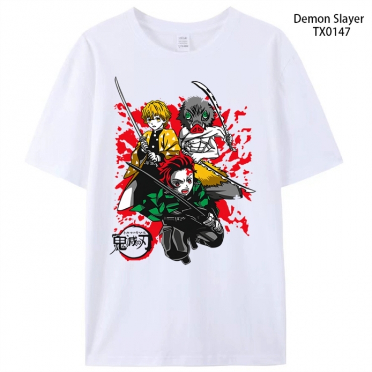 Demon Slayer Kimets Anime peripheral printed pure cotton T-shirt from S to 4XL