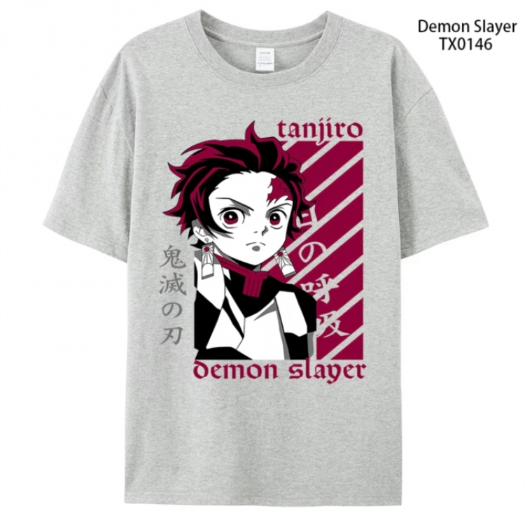 Demon Slayer Kimets Anime peripheral printed pure cotton T-shirt from S to 4XL