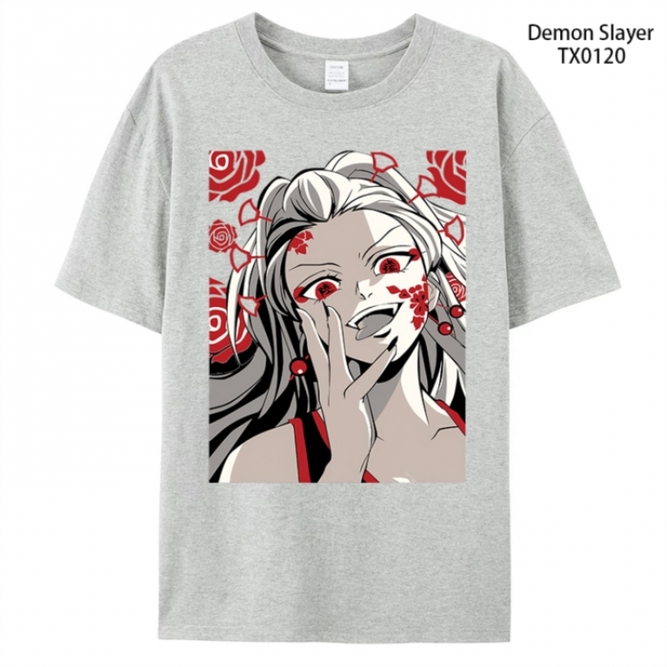 Demon Slayer Kimets Anime peripheral printed pure cotton T-shirt from S to 4XL