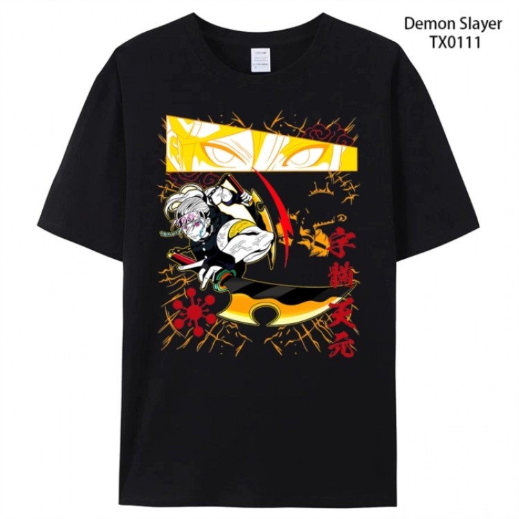 Demon Slayer Kimets Anime peripheral printed pure cotton T-shirt from S to 4XL