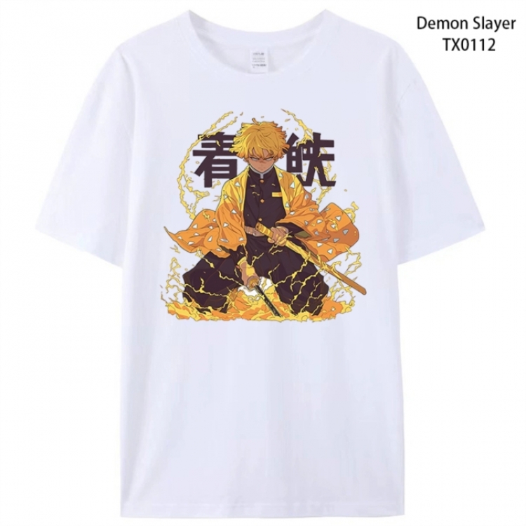 Demon Slayer Kimets Anime peripheral printed pure cotton T-shirt from S to 4XL