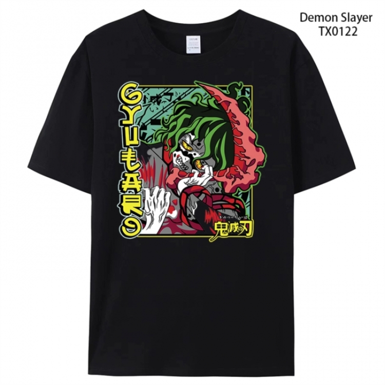 Demon Slayer Kimets Anime peripheral printed pure cotton T-shirt from S to 4XL