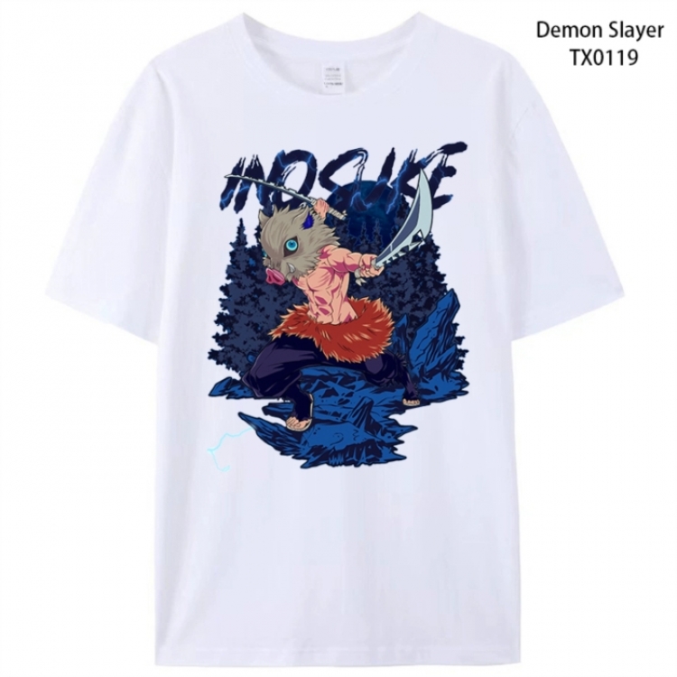 Demon Slayer Kimets Anime peripheral printed pure cotton T-shirt from S to 4XL