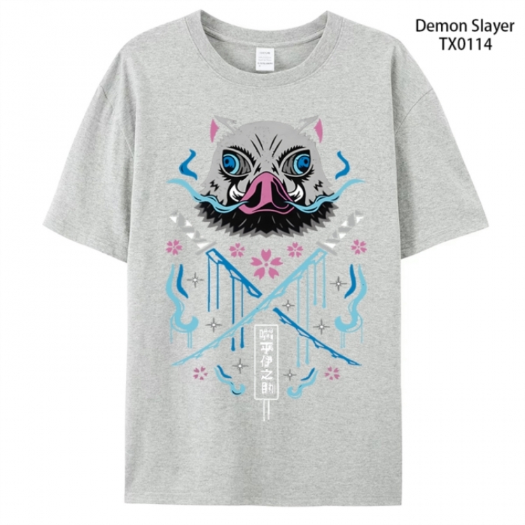 Demon Slayer Kimets Anime peripheral printed pure cotton T-shirt from S to 4XL