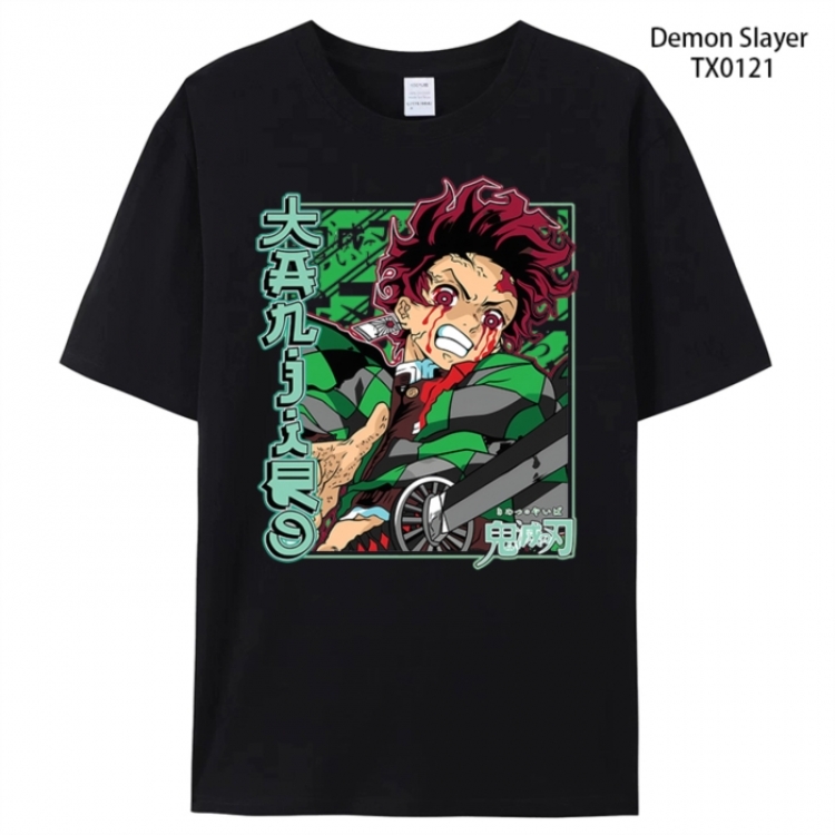 Demon Slayer Kimets Anime peripheral printed pure cotton T-shirt from S to 4XL