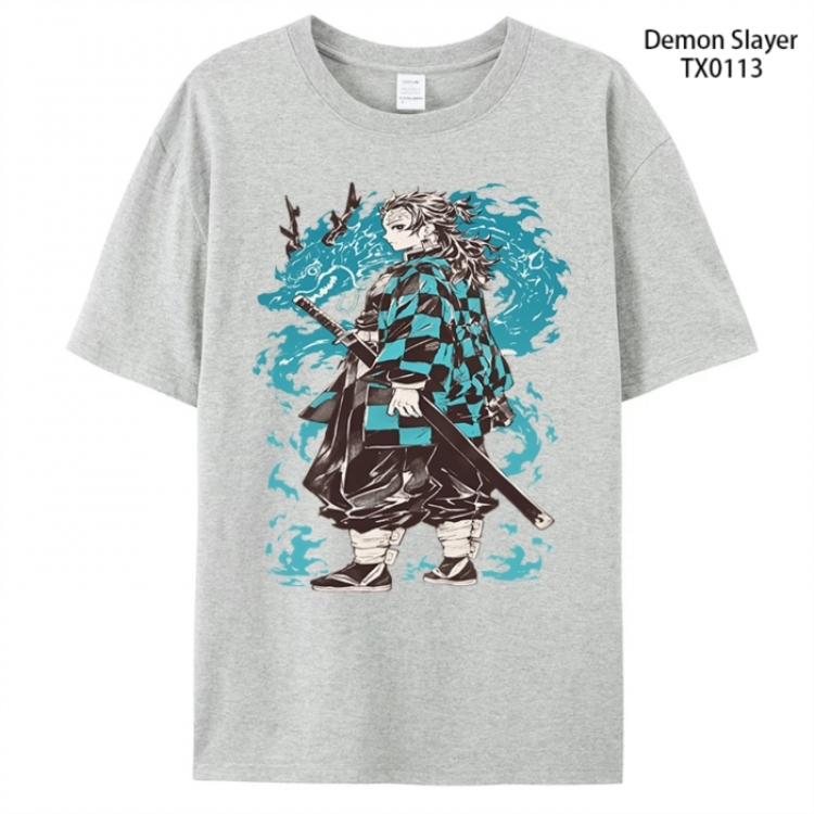 Demon Slayer Kimets Anime peripheral printed pure cotton T-shirt from S to 4XL