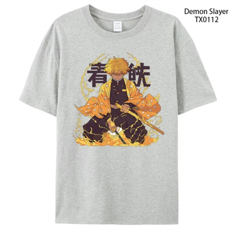 Demon Slayer Kimets Anime peripheral printed pure cotton T-shirt from S to 4XL