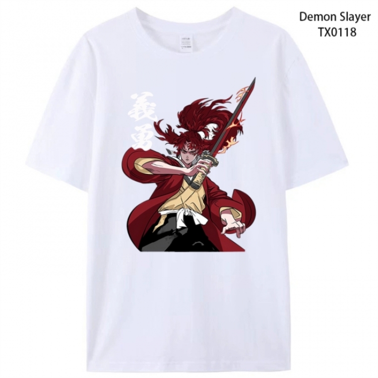 Demon Slayer Kimets Anime peripheral printed pure cotton T-shirt from S to 4XL