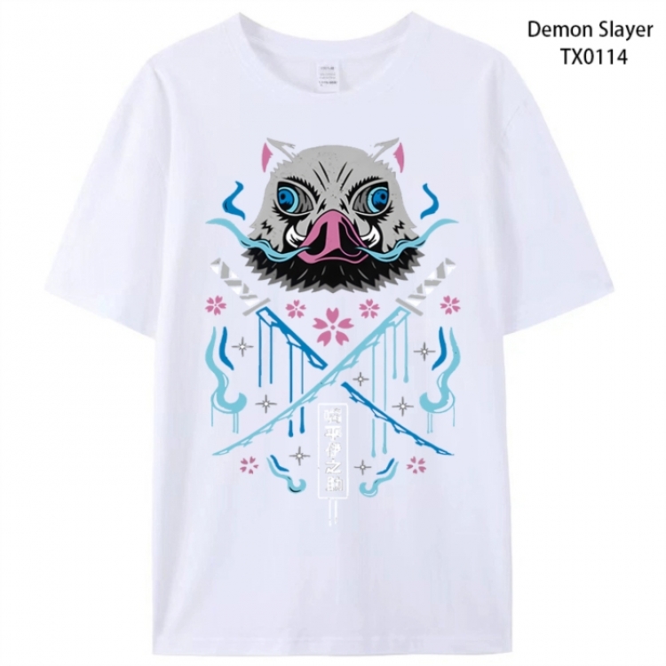 Demon Slayer Kimets Anime peripheral printed pure cotton T-shirt from S to 4XL