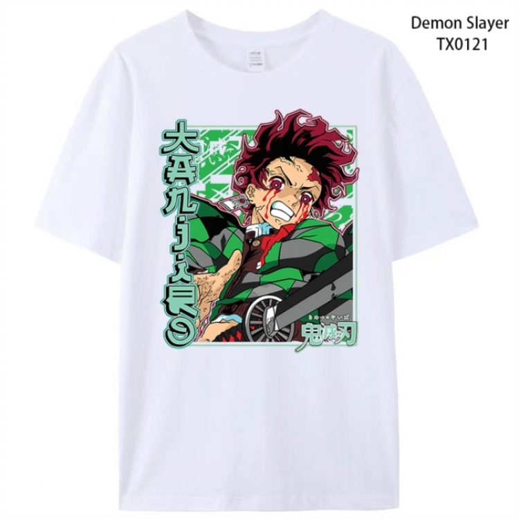 Demon Slayer Kimets Anime peripheral printed pure cotton T-shirt from S to 4XL