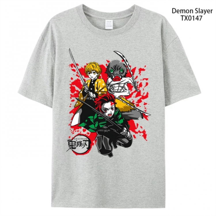 Demon Slayer Kimets Anime peripheral printed pure cotton T-shirt from S to 4XL