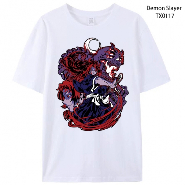 Demon Slayer Kimets Anime peripheral printed pure cotton T-shirt from S to 4XL