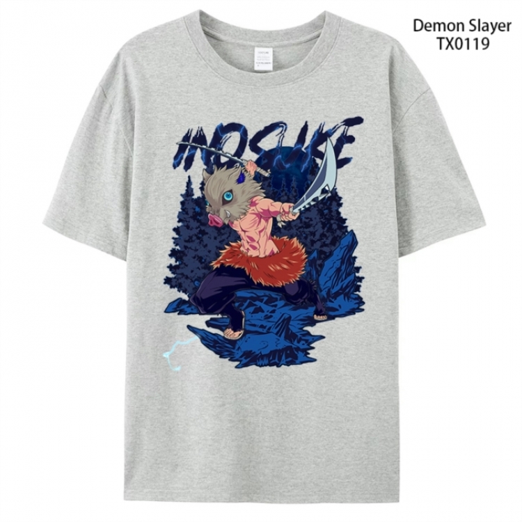 Demon Slayer Kimets Anime peripheral printed pure cotton T-shirt from S to 4XL