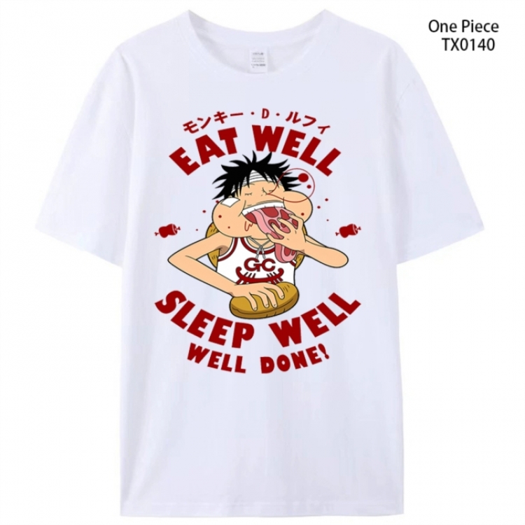 One Piece Anime peripheral printed pure cotton T-shirt from S to 4XL