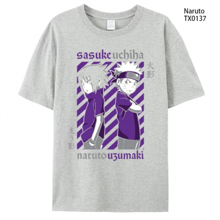Naruto Anime peripheral printed pure cotton T-shirt from S to 4XL