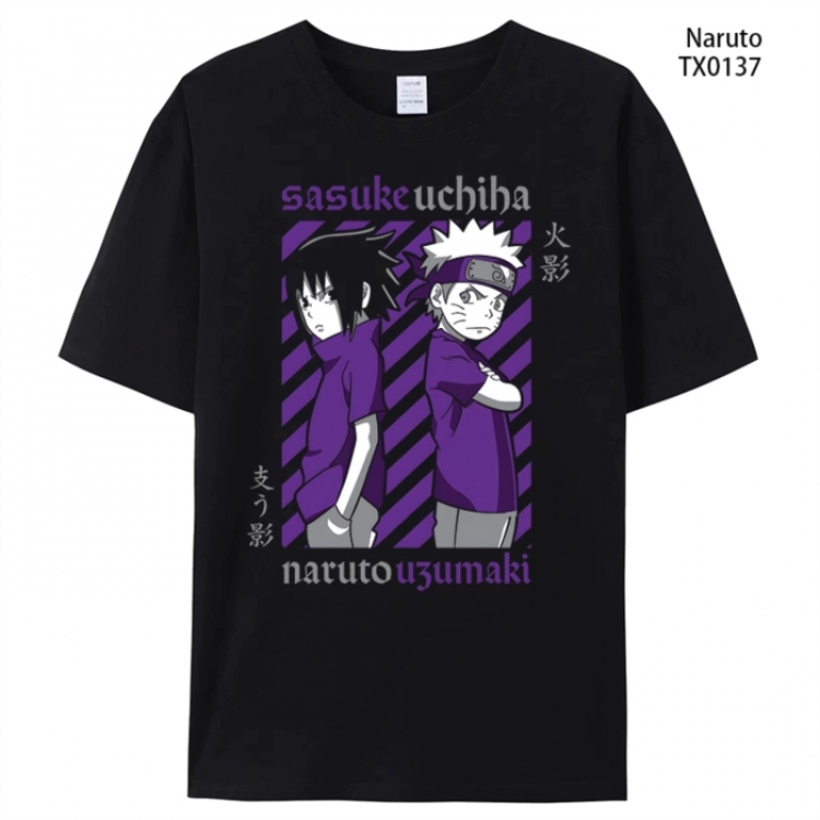 Naruto Anime peripheral printed pure cotton T-shirt from S to 4XL