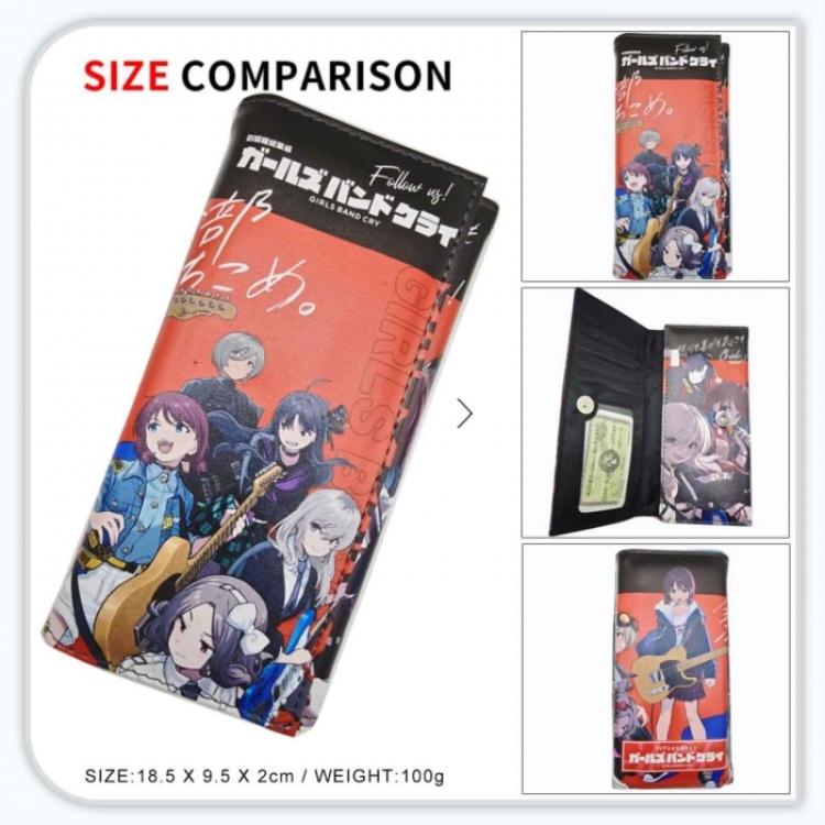 Girls Band Cry Anime wallet long wallet buckle storage bag 18.5x9.5x2CM 100g GG-075