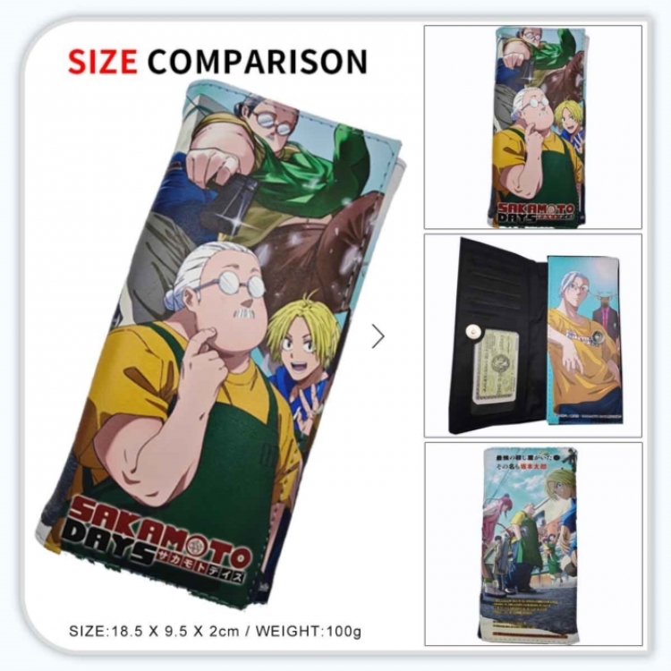 SAKAMOTO DAYS Anime wallet long wallet buckle storage bag 18.5x9.5x2CM 100g GG-078