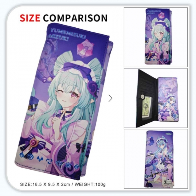 Genshin Impact Anime wallet long wallet buckle storage bag 18.5x9.5x2CM 100g GG-076