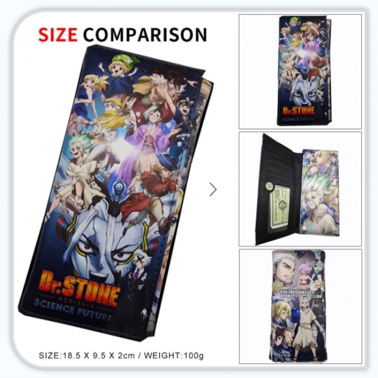 Dr.STONE Anime wallet long wallet buckle storage bag 18.5x9.5x2CM 100g GG-079