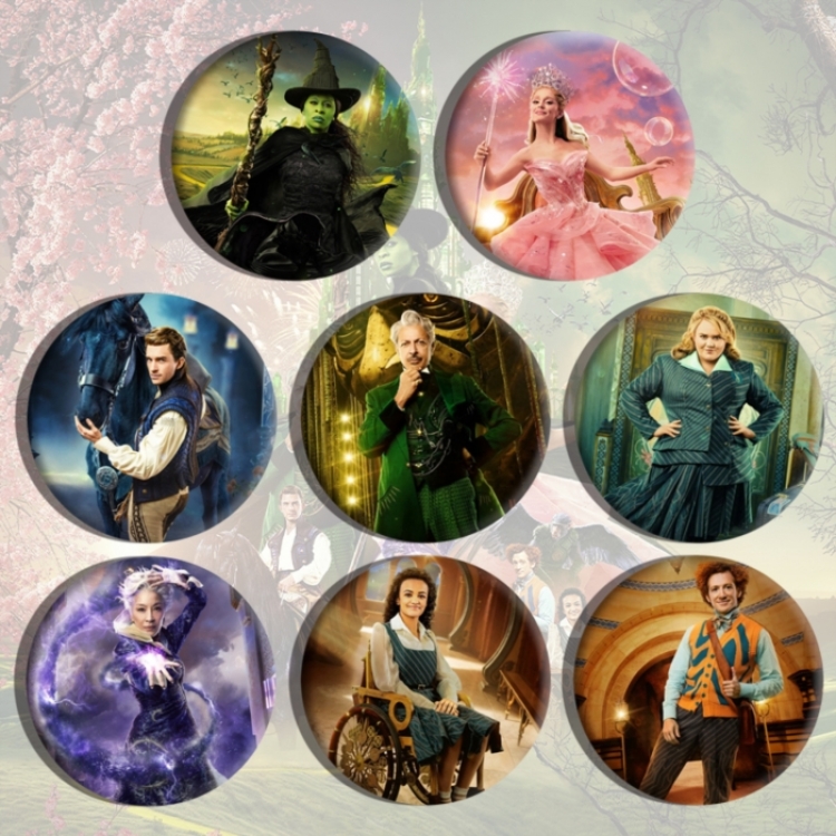 The Wicked Anime tinplate brooch badge a set of 8