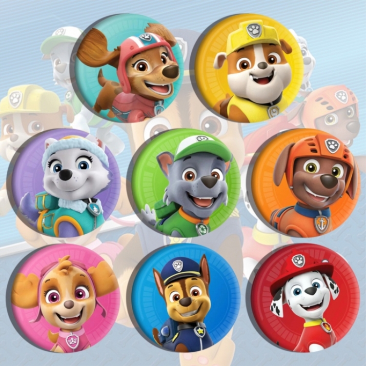 PAW Patrol Anime tinplate brooch badge a set of 8