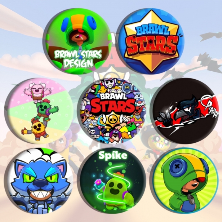 Brawl Stars Anime tinplate brooch badge a set of 8