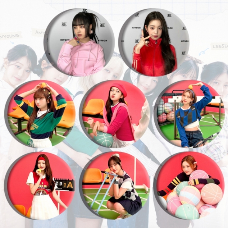 IVE Anime tinplate brooch badge a set of 8