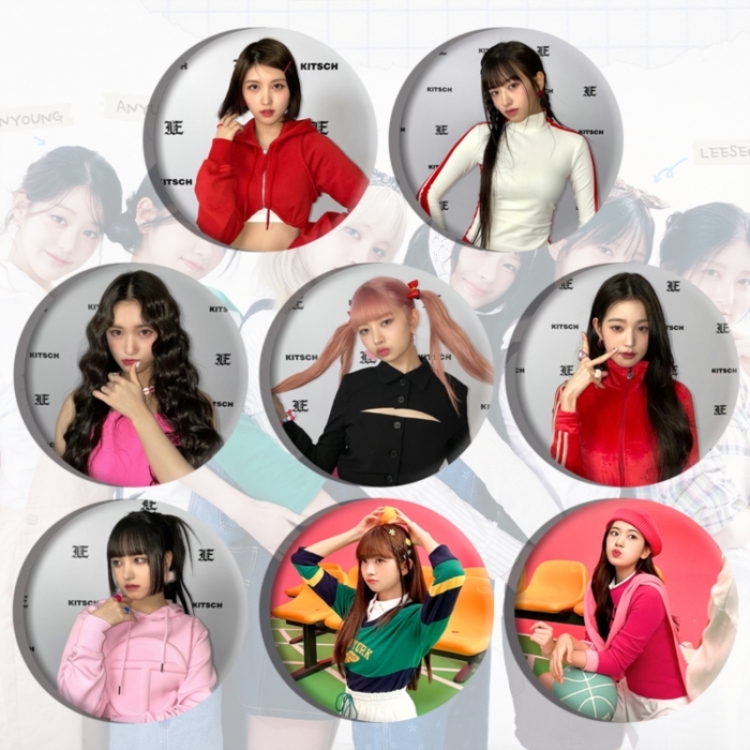 IVE Anime tinplate brooch badge a set of 8