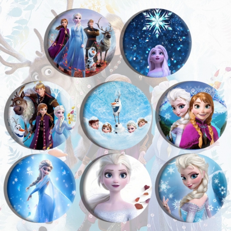 Frozen Anime tinplate brooch badge a set of 8