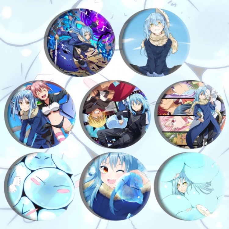 That Time I Got Slim Anime tinplate brooch badge a set of 8