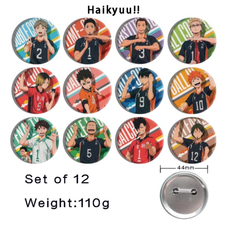 Haikyuu!! Anime tinplate bright film badge 44mm a set of 12
