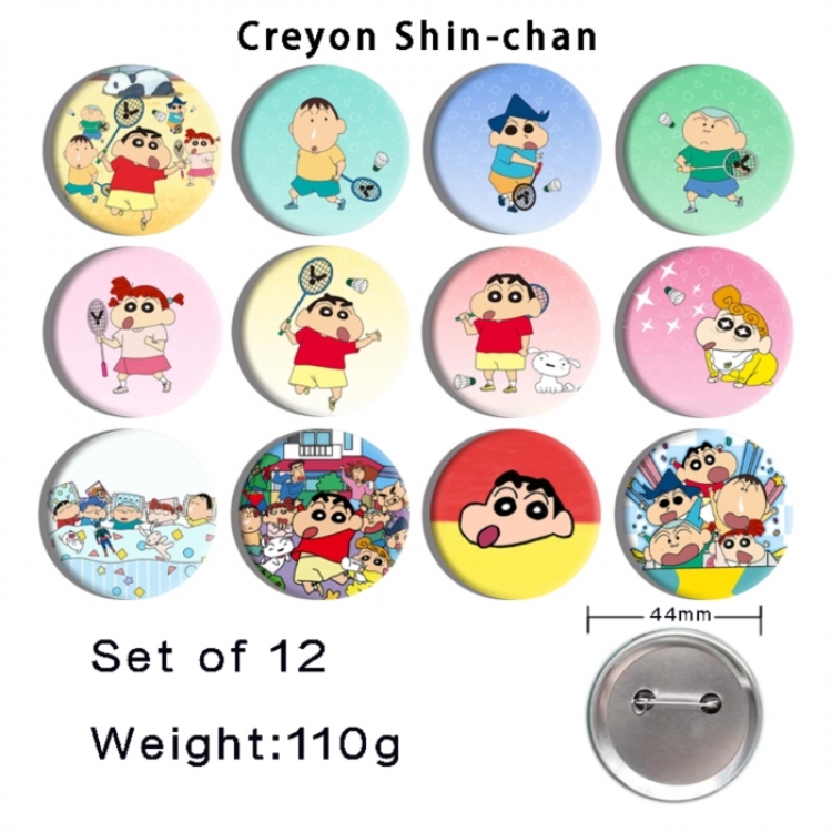 CrayonShin Anime tinplate bright film badge 44mm a set of 12