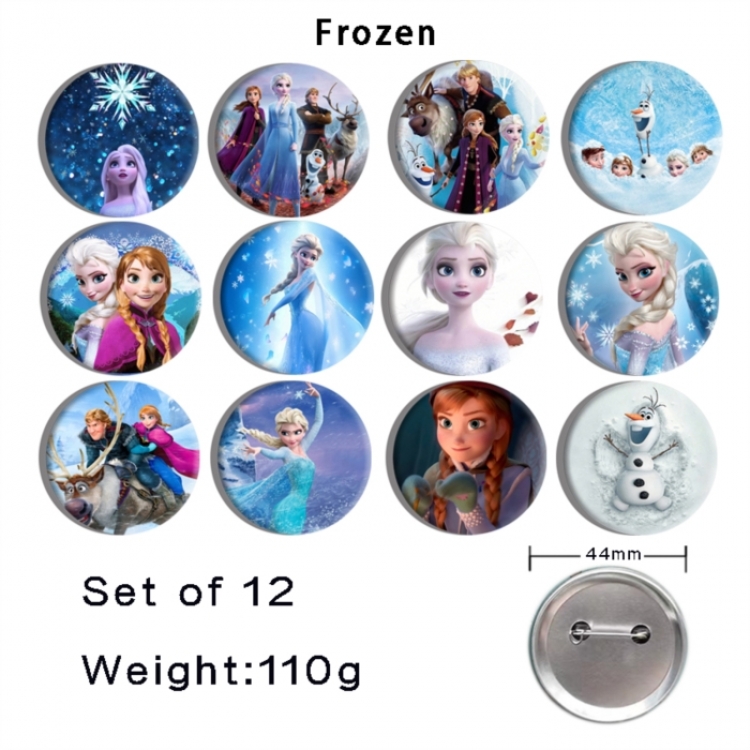 Frozen Anime tinplate bright film badge 44mm a set of 12