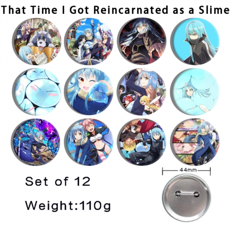 That Time I Got Slim Anime tinplate bright film badge 44mm a set of 12