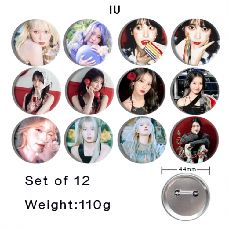 IU Anime tinplate bright film badge 44mm a set of 12